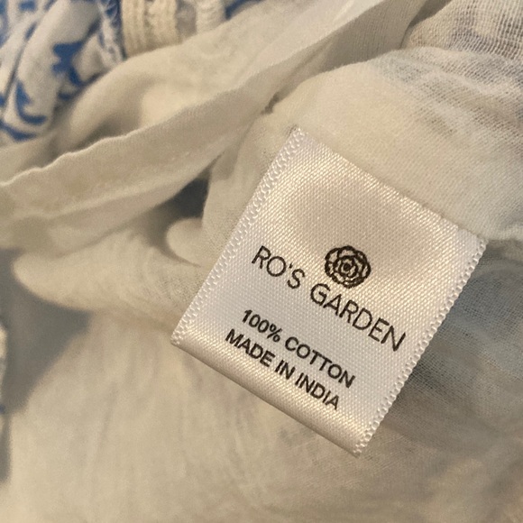 Ro’s Garden Deauville Dress Blue White Block Print oversize shirt dress small - Picture 8 of 14